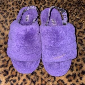 UGG Vibrant Purple Fluffy Sandals
